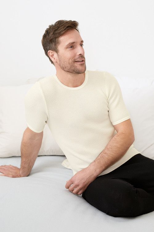 Tricot épais ras du cou manches courtes - 1 2