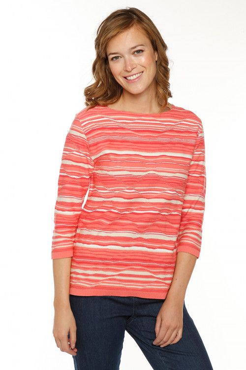 Pull rayé manches 3/4 - 9 2