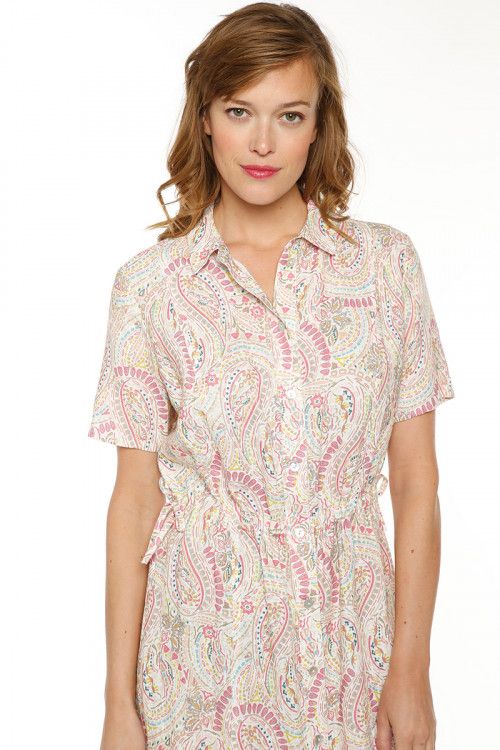 Robe lin imprimée 1 B Solfin Fabriqué en France 2