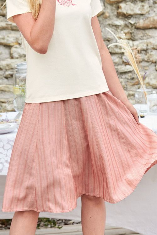 JUPE A PANNEAUX TAILLE ELASTIQUEE NON DOUBLEE - 3 2