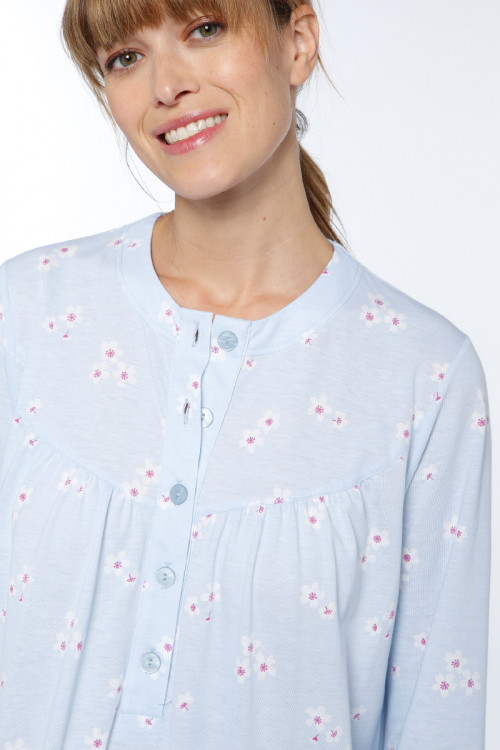 Chemise de nuit en coton manches longues 1 B Solfin Fabriqué en France 2