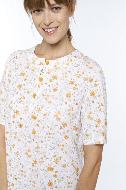 Chemise de nuit manches courtes en coton 1 B Solfin Fabriqué en France 2