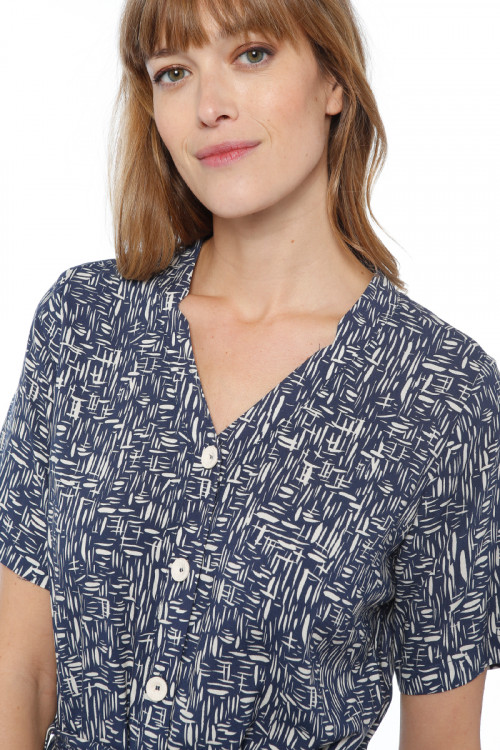 Robe imprimée col V - 1 2