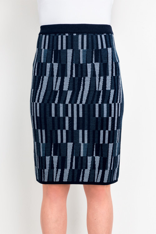 Jupe jacquard en laine 1 B Solfin Fabriqué en France 2