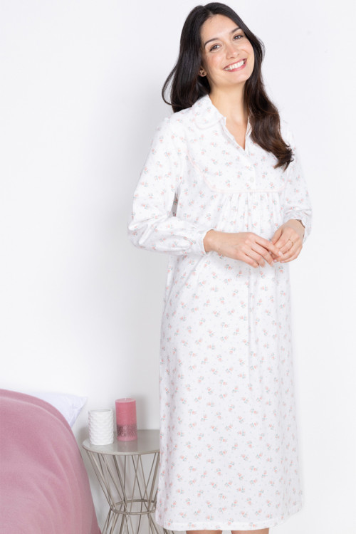Chemise de nuit imprimés fleuris en coton 2 B Solfin Fabriqué en France 2