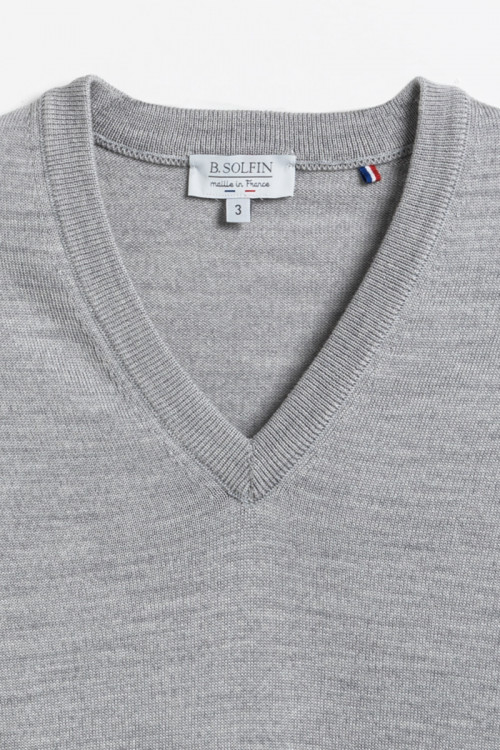 Pull homme encolure V 14 B Solfin Fabriqué en France 2