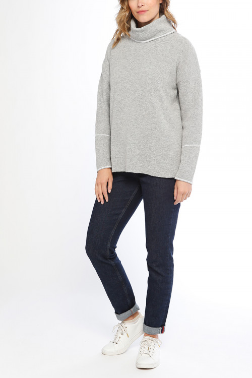 Pull col roulé en laine 1 B Solfin Fabriqué en France 2