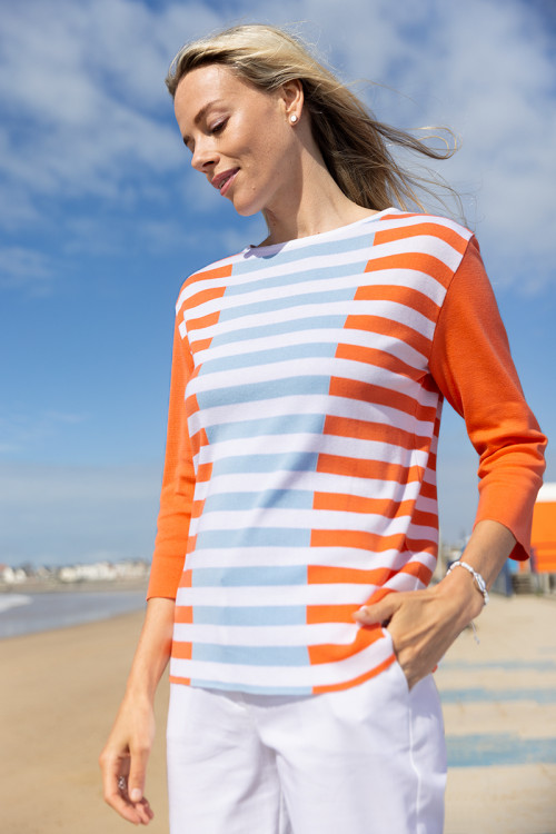 Pull marinière 7 B Solfin Fabriqué en France 2