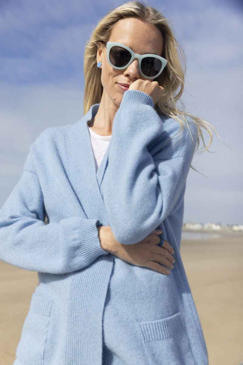 Gilet long en laine recyclée 4 B Solfin Fabriqué en France 2