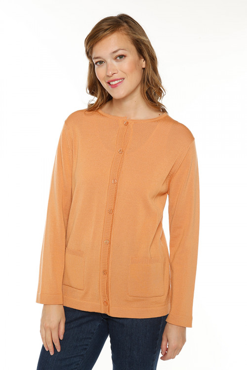 Cardigan laine col rond 10 B Solfin Fabriqué en France 2