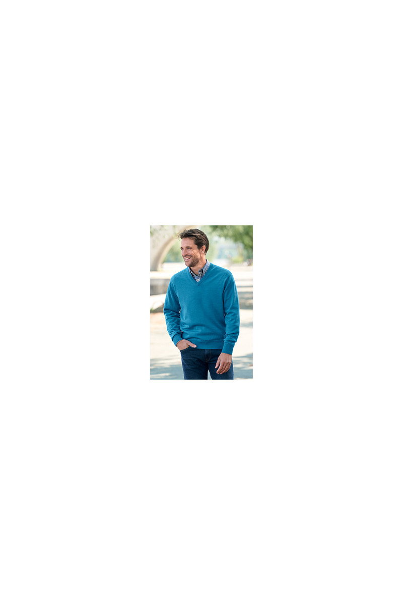 Pull homme encolure V 8 B Solfin Fabriqué en France