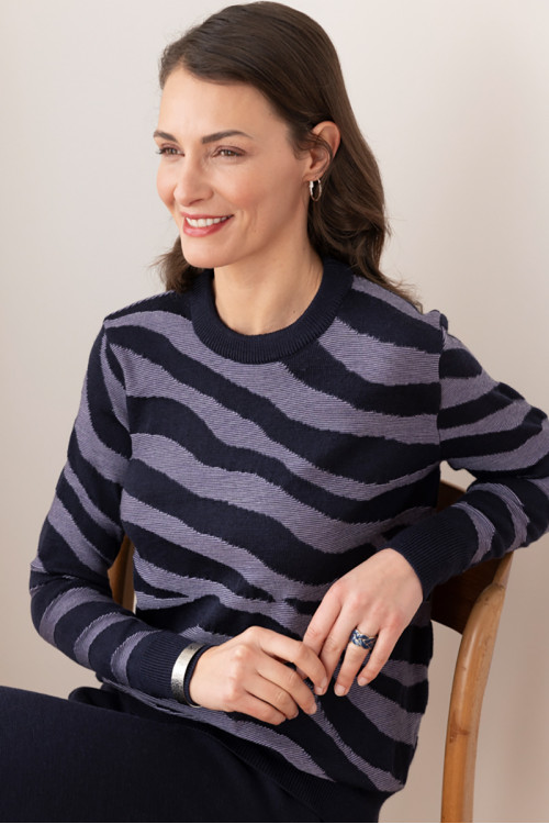 Pull en laine zébré 1 B Solfin Fabriqué en France 2