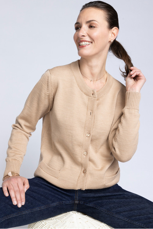 Cardigan en laine jersey épais 2 B Solfin Fabriqué en France 2