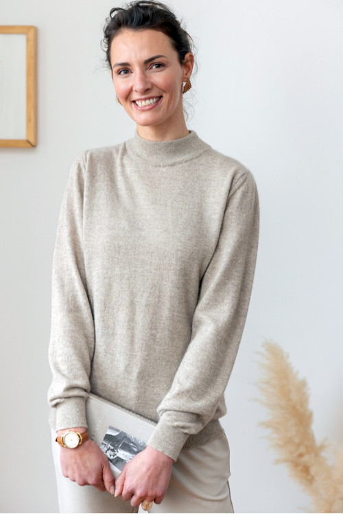 Pull col cheminee cachemire 4 B Solfin Fabriqué en France 2