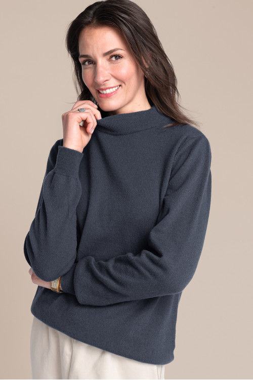 Pull col cheminee cachemire 4 B Solfin Fabriqué en France 2