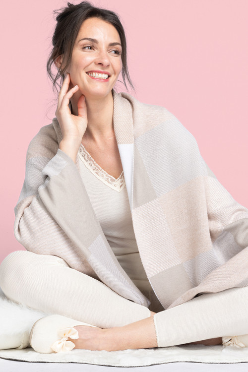 Plaid en laine mérinos 1 B Solfin Fabriqué en France 2