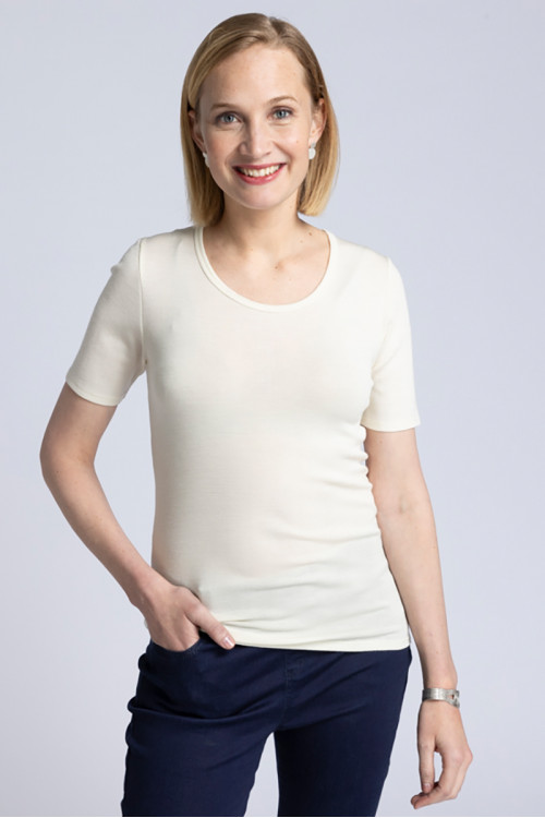 Top décolleté en laine et soie 1 B Solfin Fabriqué en France 2