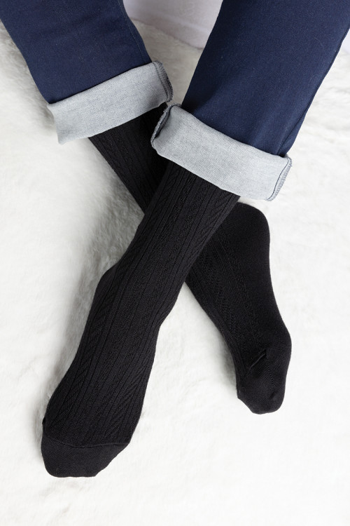 Mi-chaussettes mixtes en laine 1 B Solfin Fabriqué en France