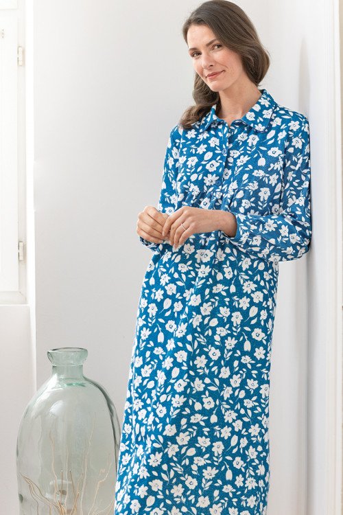 Chemise de nuit imprimés fleuris en coton 2 B Solfin Fabriqué en France 2